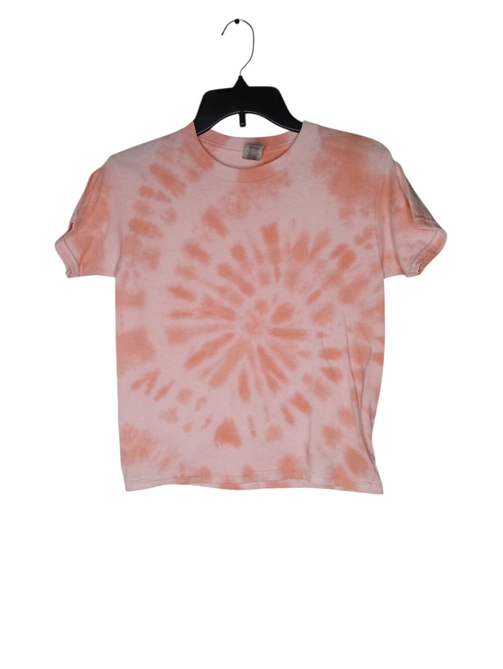 Gildan Girls Peach Spiral Tie-Dye Short Sleeve Tee